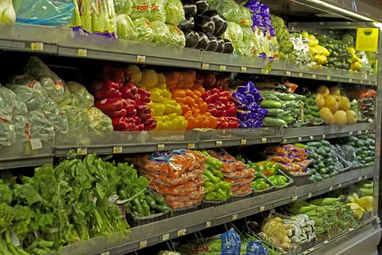 fresh vegetables on display