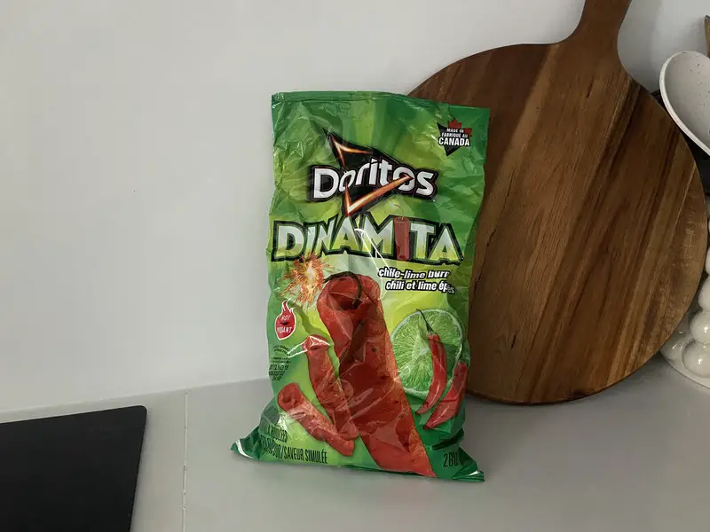 bag of dinamitas CHile Lime Burn on kitchen counter